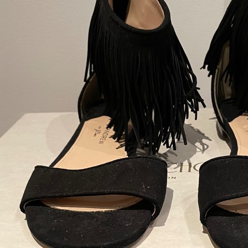J Crew fringed sandals by Paul Andrew